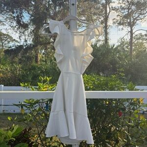 Elegant White Ruffle Dress